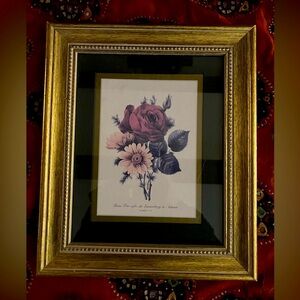 Rose and sunflower gold frame